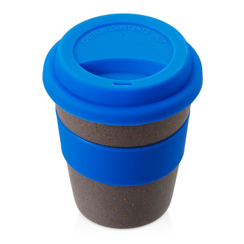 Стакан с силиконовой крышкой "Cafe", синий