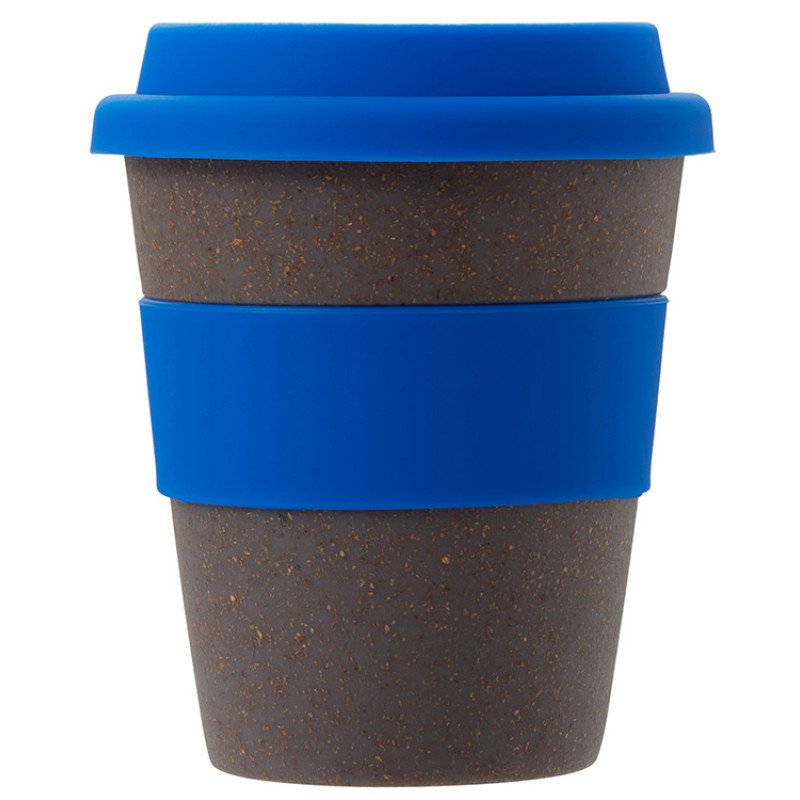 Стакан с силиконовой крышкой "Cafe", синий