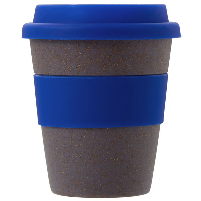 Стакан с силиконовой крышкой "Cafe", темно-синий