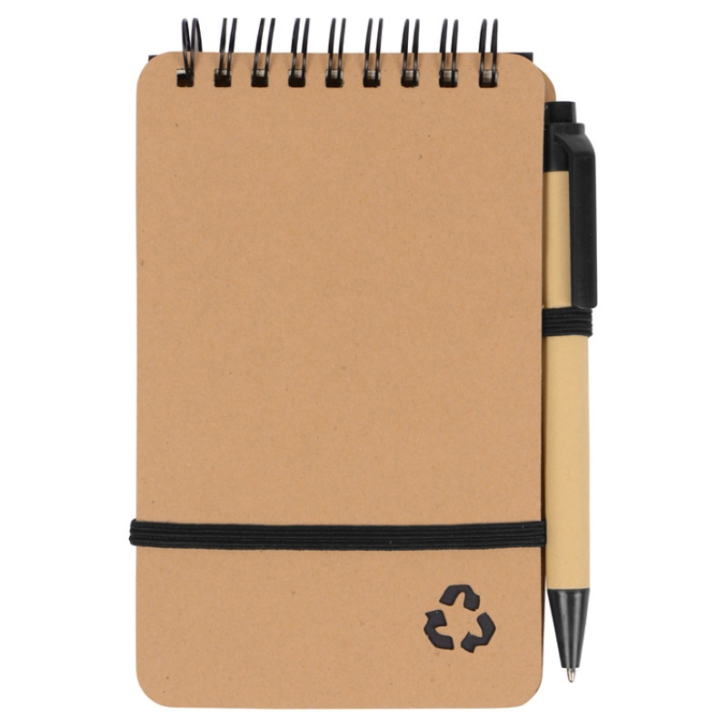 Набор канцелярский с блокнотом и ручкой "Masai", 70 л. нелинованных, черный