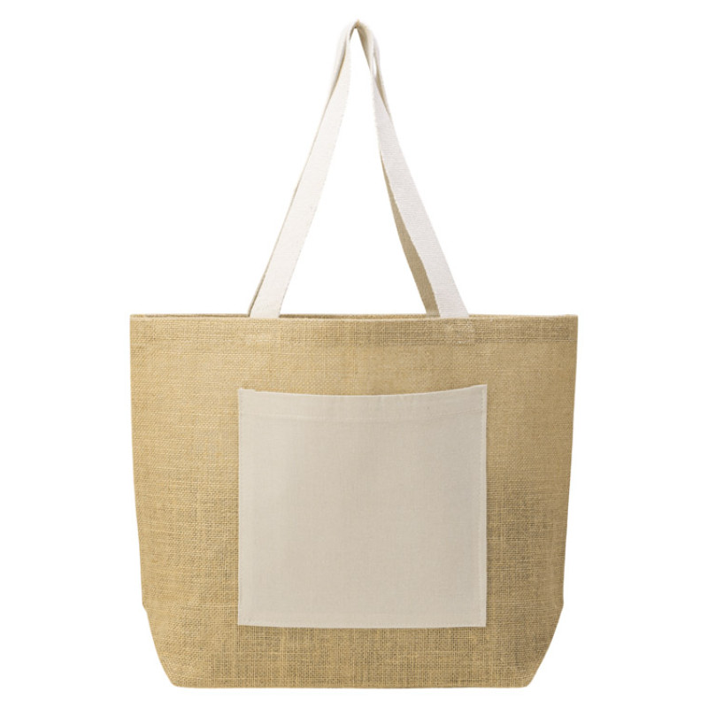 Сумка Jute джутовая с широким дном, натуральный