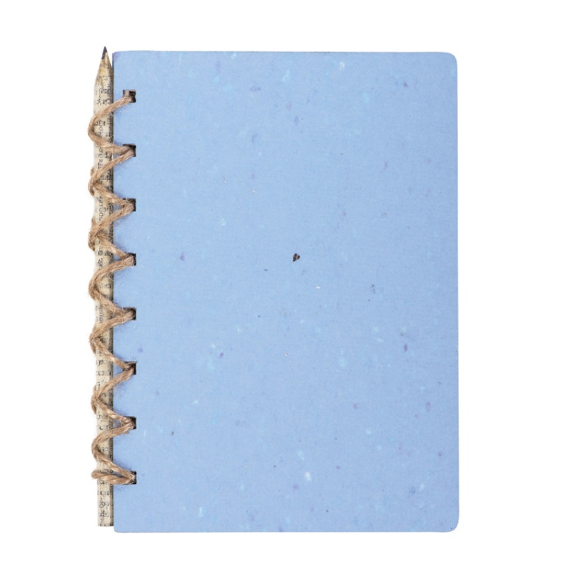 Живой блокнот с семенами цветов, А6, синий