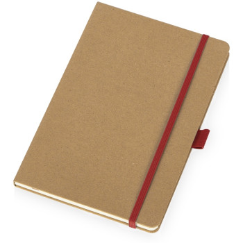 Блокнот "Sevilia Hard", твердая обложка из крафта A5, 80 листов, крафтовый/красный