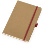 Блокнот "Sevilia Hard", твердая обложка из крафта A5, 80 листов, крафтовый/красный