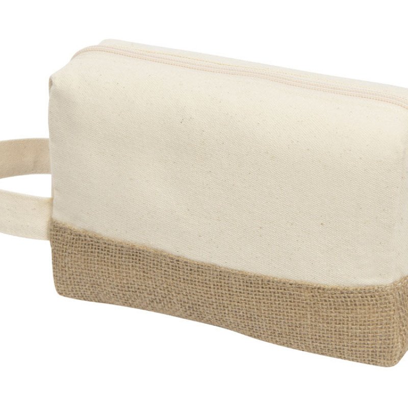 Косметичка "Jute" с ручкой из хлопка и джута, натуральный