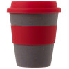 Стакан с силиконовой крышкой "Cafe", красный