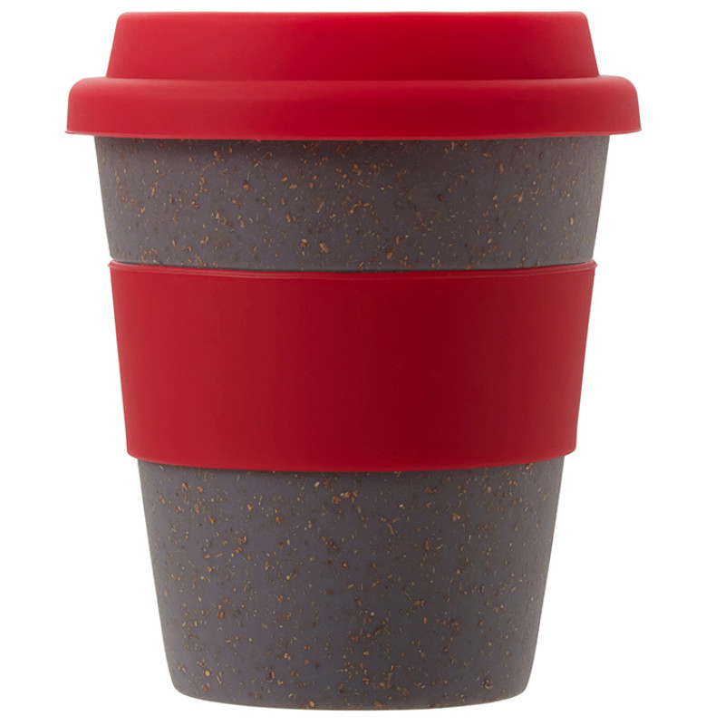 Стакан с силиконовой крышкой "Cafe", красный