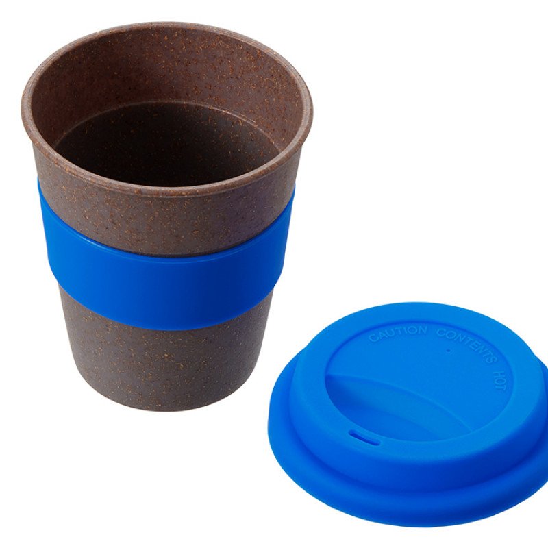 Стакан с силиконовой крышкой "Cafe", синий