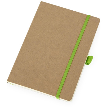 Блокнот "Sevilia Soft", гибкая обложка из крафта A5, 80 листов, крафтовый/зеленое яблоко