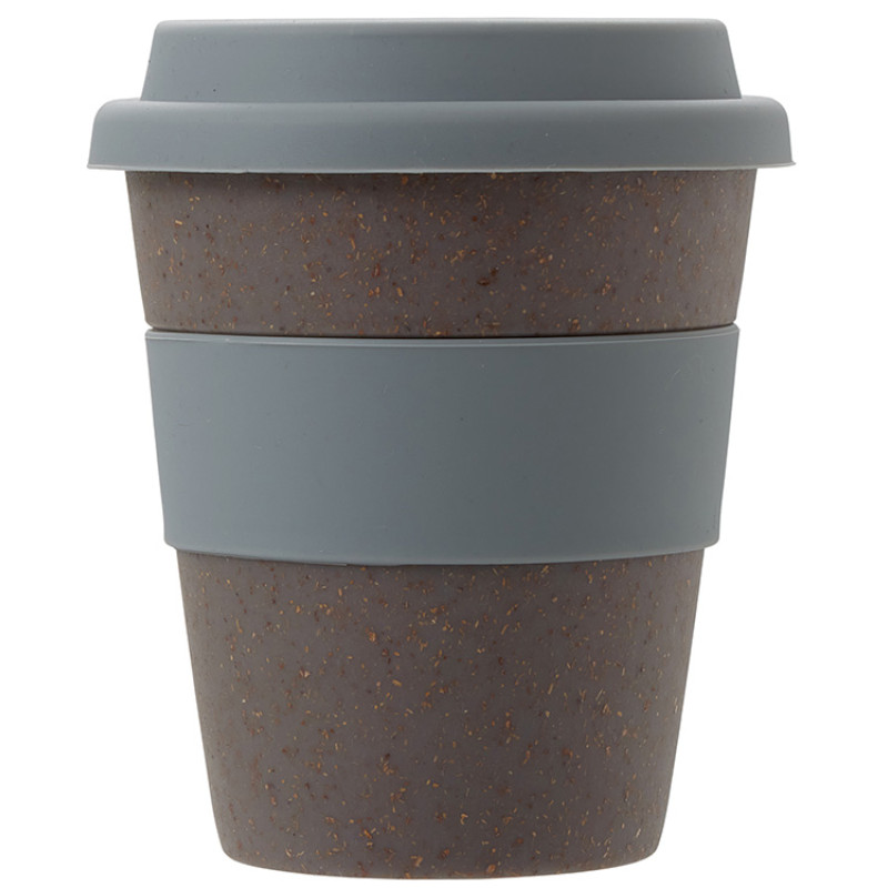 Стакан с силиконовой крышкой "Cafe", серый