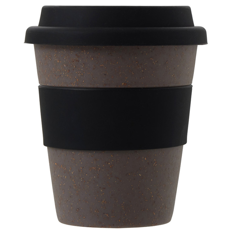 Стакан с силиконовой крышкой "Cafe", черный