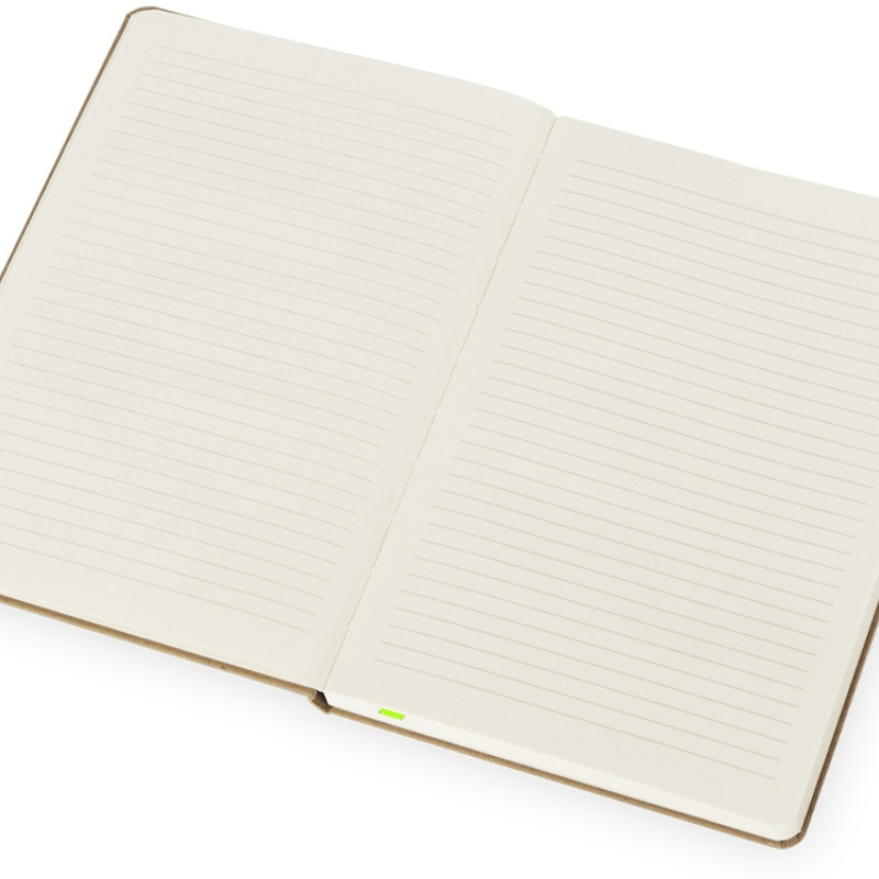 Блокнот "Sevilia Hard", твердая обложка из крафта A5, 80 листов, крафтовый/зеленое яблоко