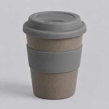 Стакан с силиконовой крышкой "Cafe", серый