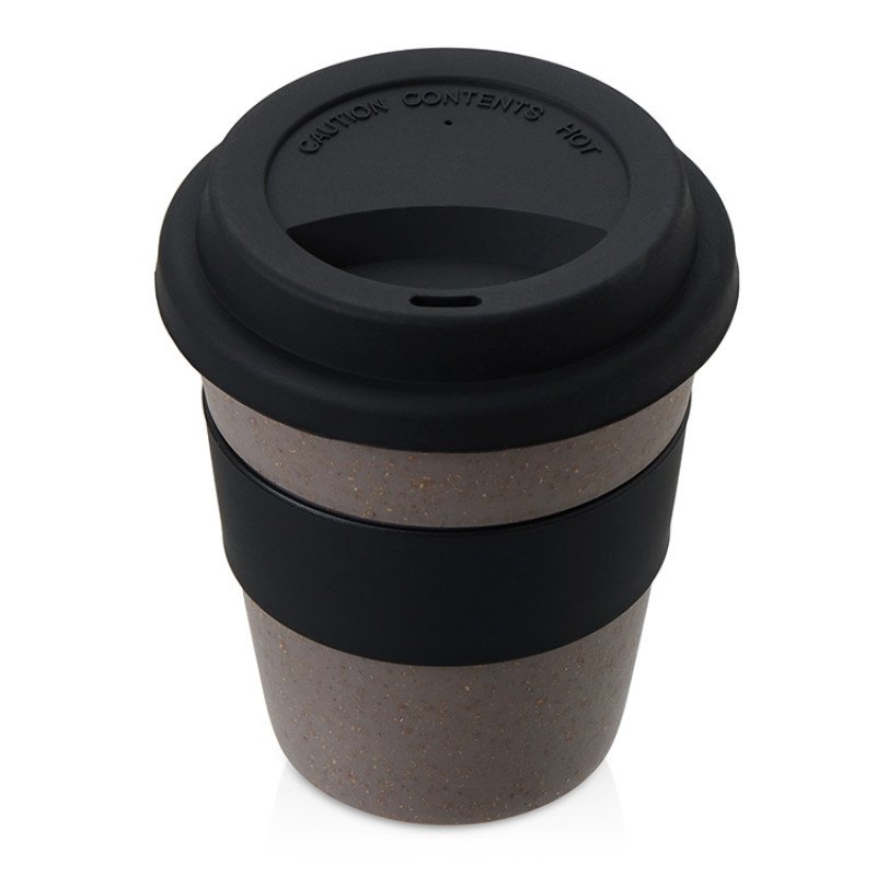 Стакан с силиконовой крышкой "Cafe", черный