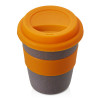 Стакан с силиконовой крышкой "Cafe", оранжевый
