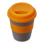 Стакан с силиконовой крышкой "Cafe", оранжевый