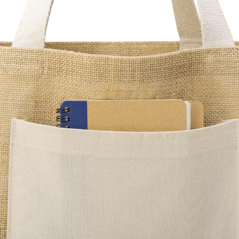 Сумка Jute джутовая с широким дном, натуральный