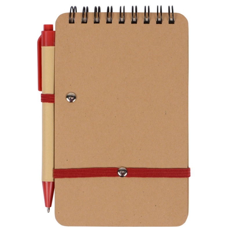 Набор канцелярский с блокнотом и ручкой "Masai", 70 л. нелинованных, красный