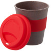 Стакан с силиконовой крышкой "Cafe", красный