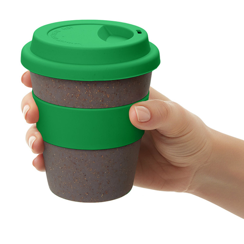 Стакан с силиконовой крышкой "Cafe", зеленый