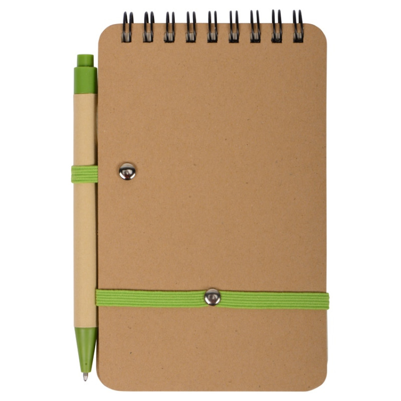 Набор канцелярский с блокнотом и ручкой "Masai", 70 л. нелинованных, зеленое яблоко