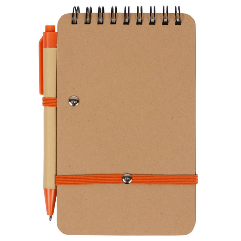 Набор канцелярский с блокнотом и ручкой "Masai", 70 л. нелинованных, оранжевый