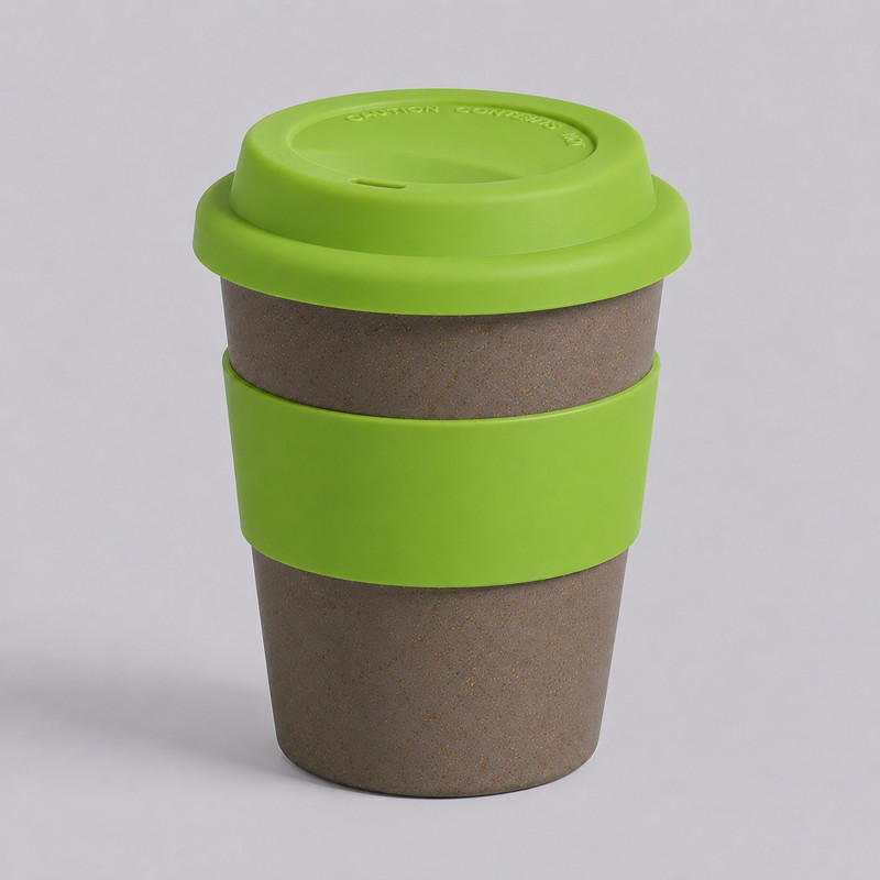 Стакан с силиконовой крышкой "Cafe", зеленое яблоко Стакан с силиконовой крышкой "Cafe", зеленое яблоко