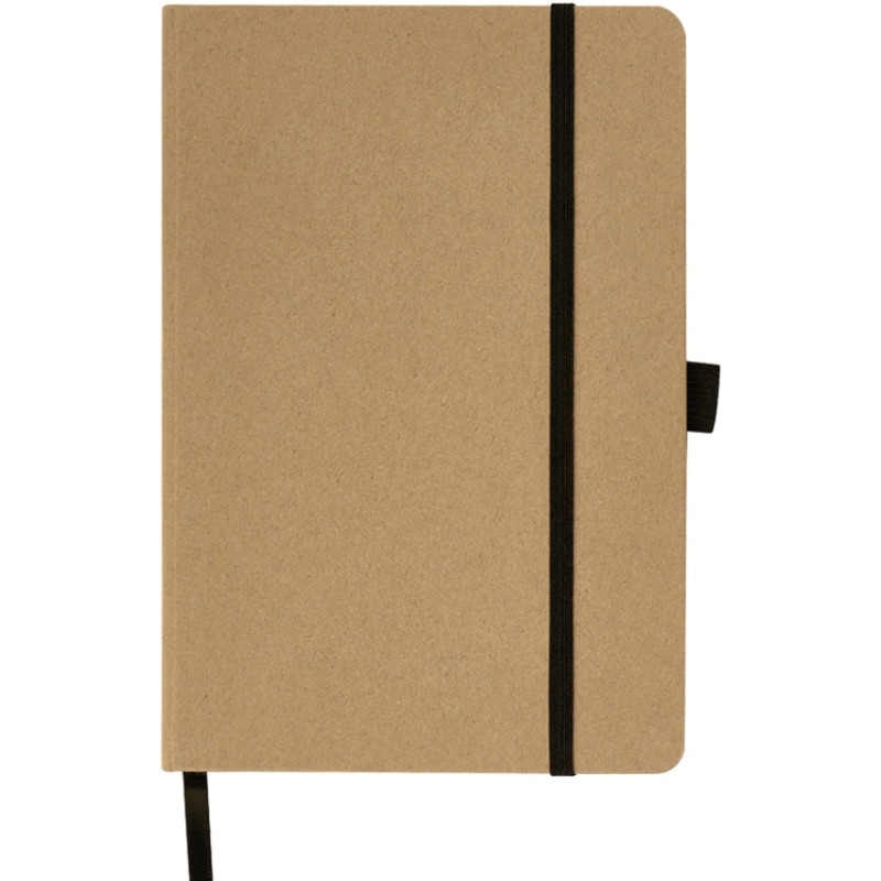Блокнот "Sevilia Hard", твердая обложка из крафта A5, 80 листов, крафтовый/черный