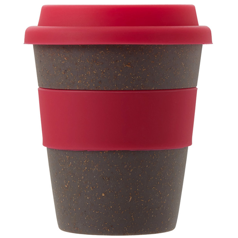 Стакан с силиконовой крышкой "Cafe", розовый