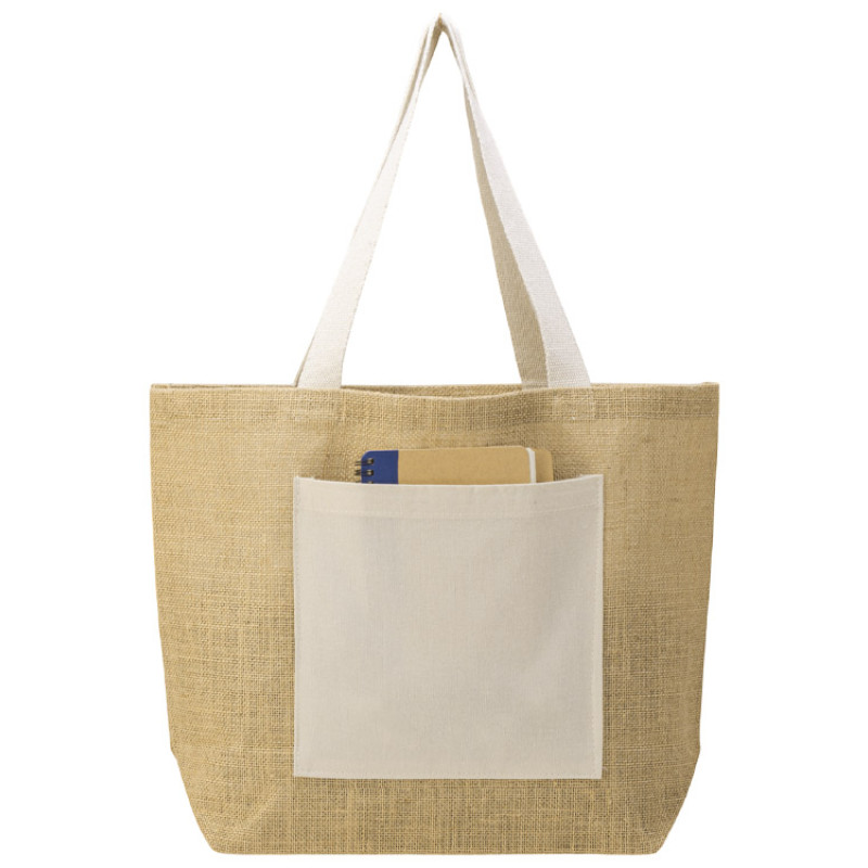 Сумка Jute джутовая с широким дном, натуральный