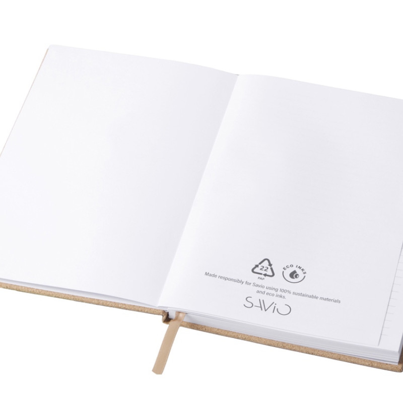 Блокнот из пробки А5 "Passiflora", твердая обложка, 80 листов 80 гр/м2 переработанной белой бумаги,