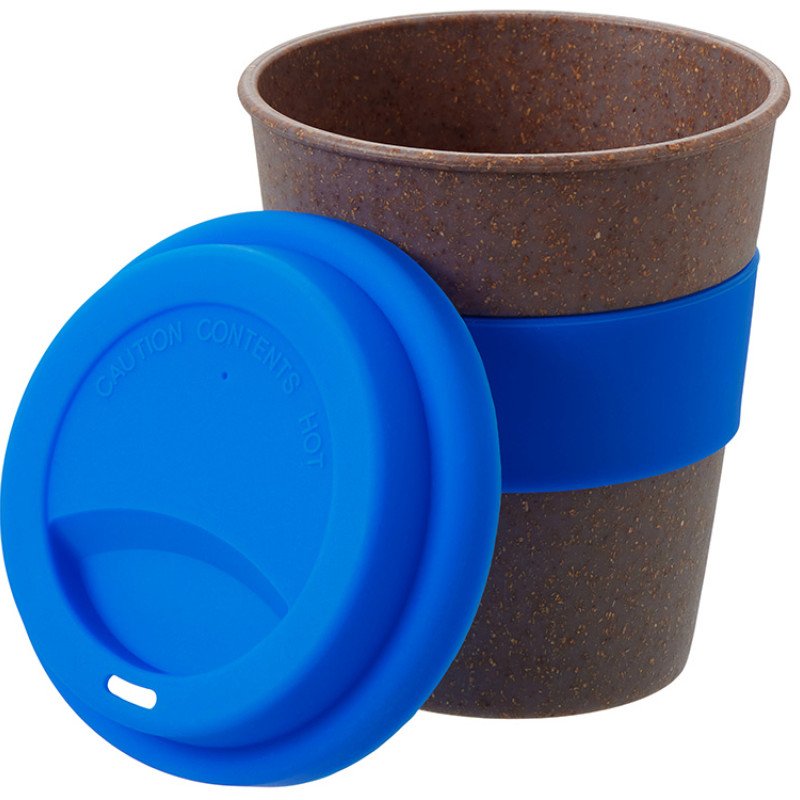 Стакан с силиконовой крышкой "Cafe", синий