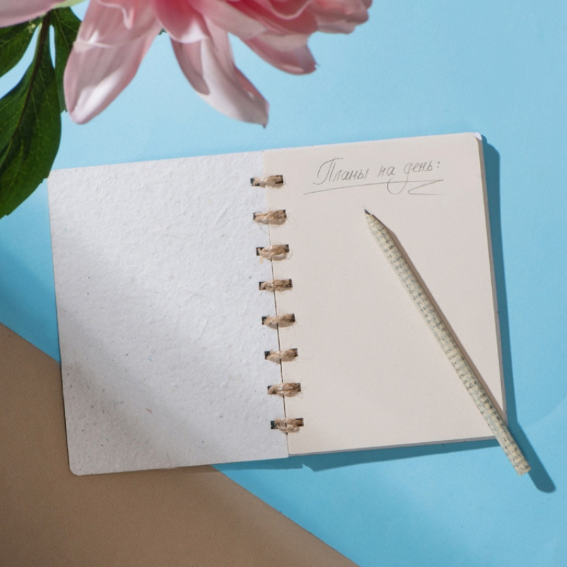 Живой блокнот с семенами цветов, А6, белый