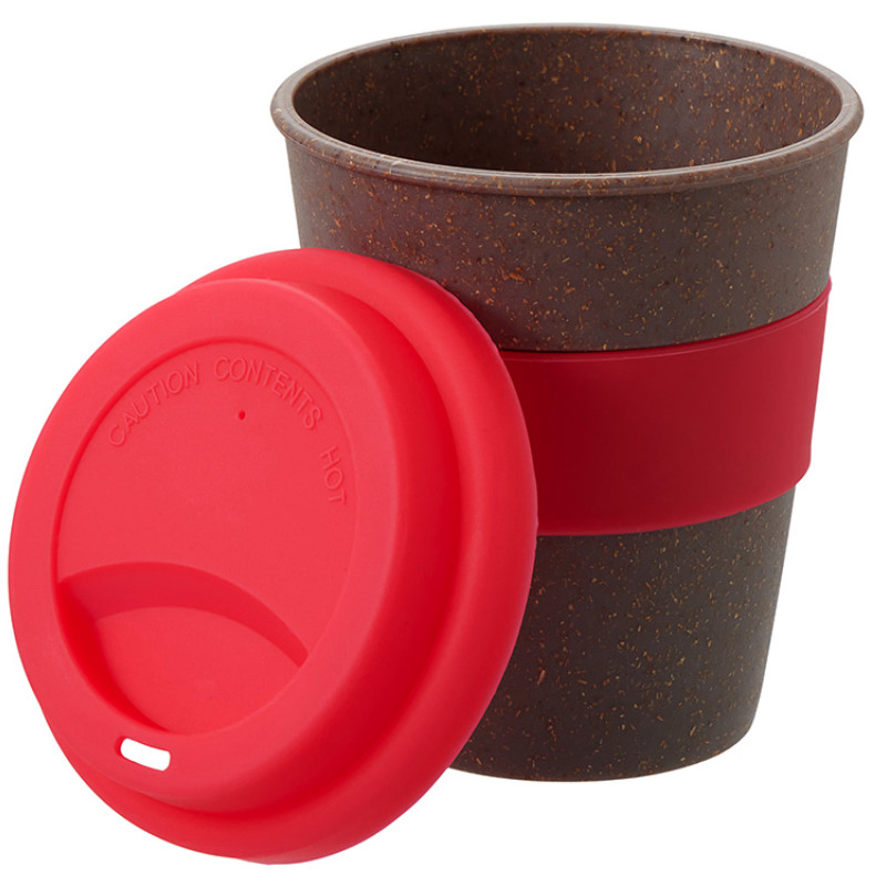 Стакан с силиконовой крышкой "Cafe", розовый