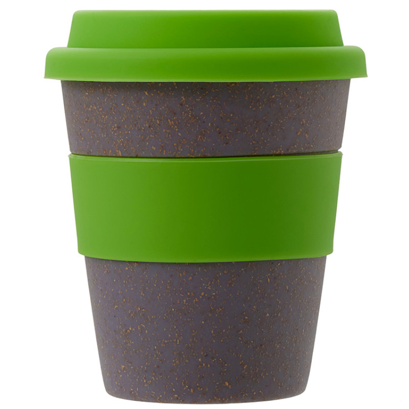 Стакан с силиконовой крышкой "Cafe", зеленое яблоко