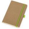 Блокнот "Sevilia Hard", твердая обложка из крафта A5, 80 листов, крафтовый/зеленое яблоко
