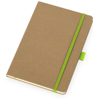 Блокнот "Sevilia Hard", твердая обложка из крафта A5, 80 листов, крафтовый/зеленое яблоко