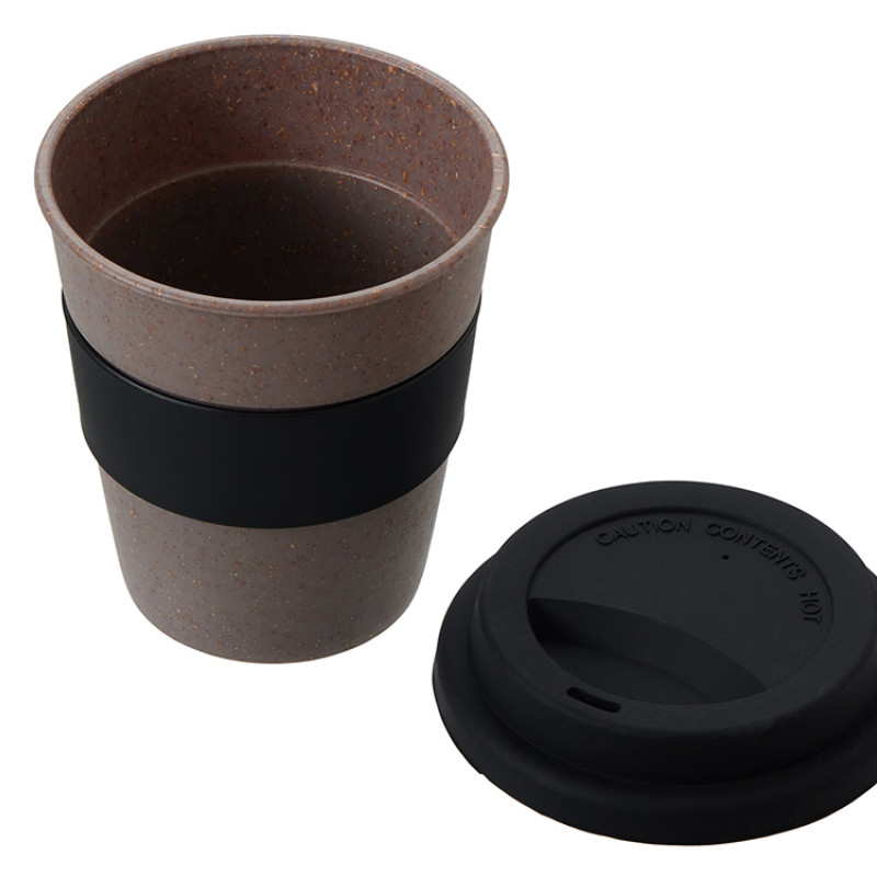 Стакан с силиконовой крышкой "Cafe", черный