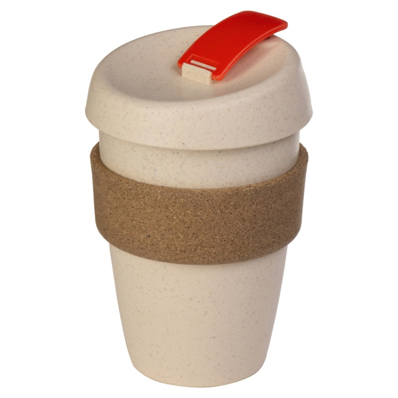 Стакан из пшеничного волокна с двойными стенками "Pino", красный