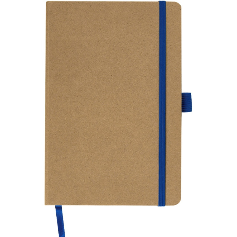 Блокнот "Sevilia Hard", твердая обложка из крафта A5, 80 листов, крафтовый/синий
