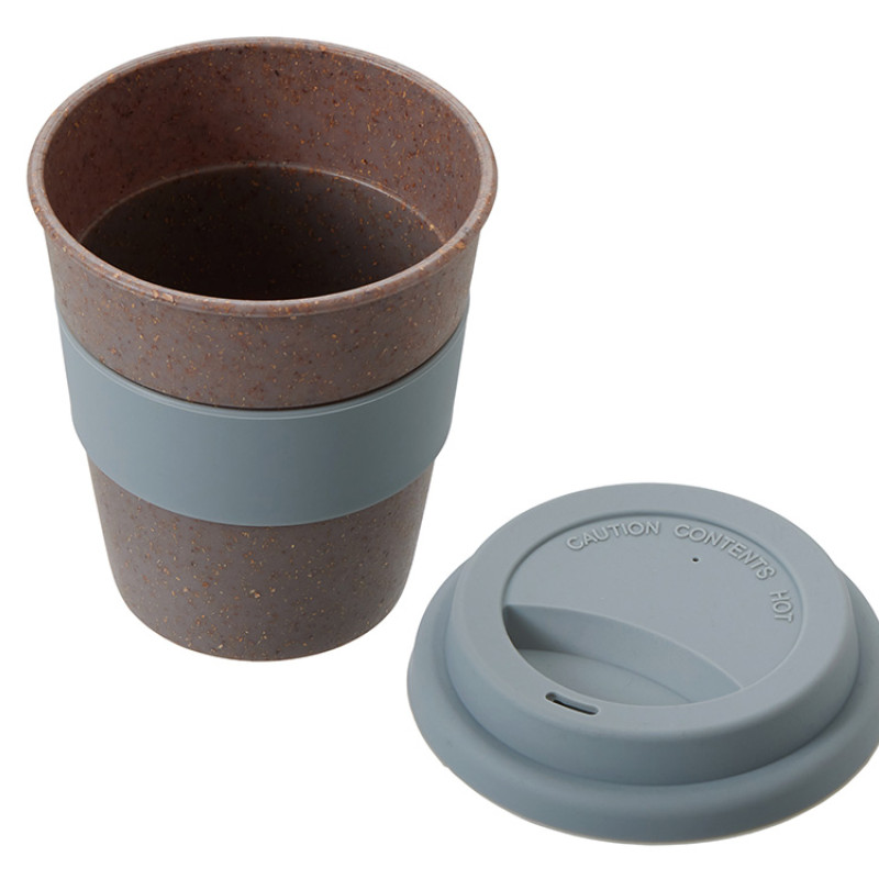 Стакан с силиконовой крышкой "Cafe", серый