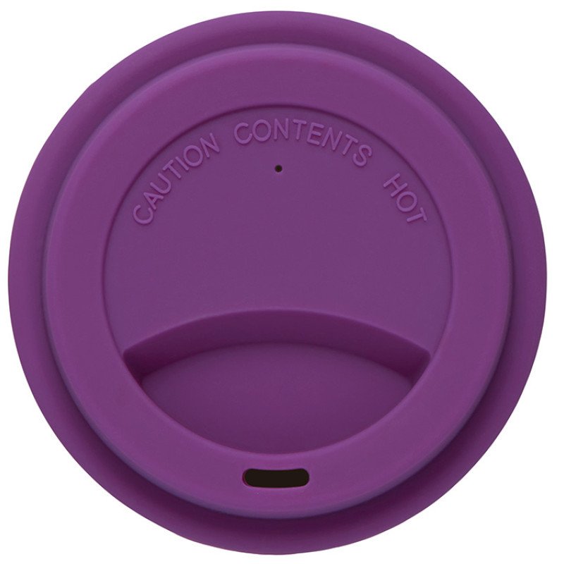 Стакан с силиконовой крышкой "Cafe", фиолетовый