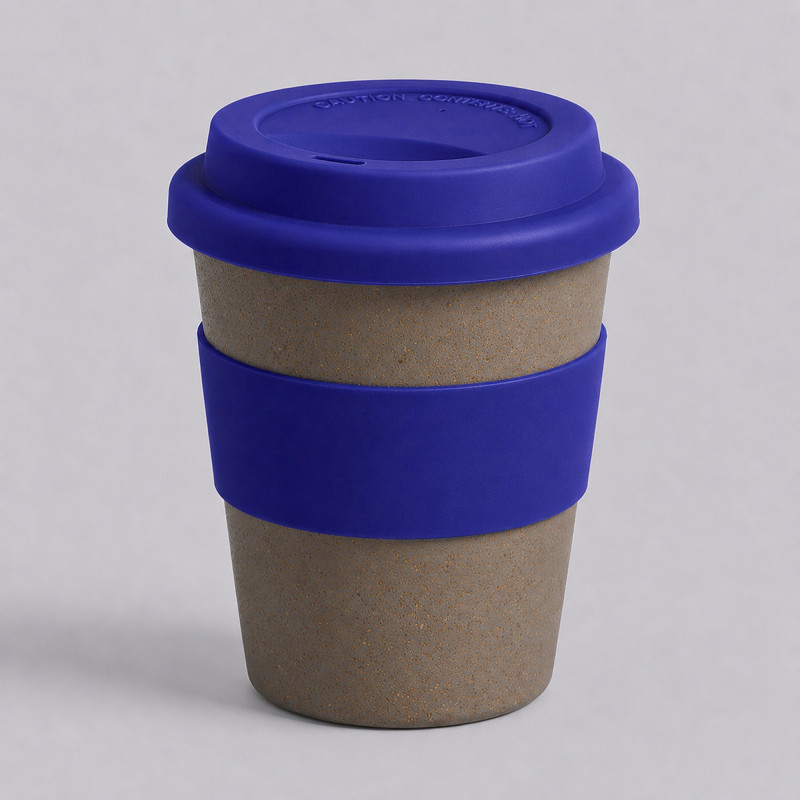 Стакан с силиконовой крышкой "Cafe", темно-синий Стакан с силиконовой крышкой "Cafe", темно-синий