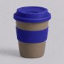 Стакан с силиконовой крышкой "Cafe", темно-синий
