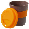 Стакан с силиконовой крышкой "Cafe", оранжевый