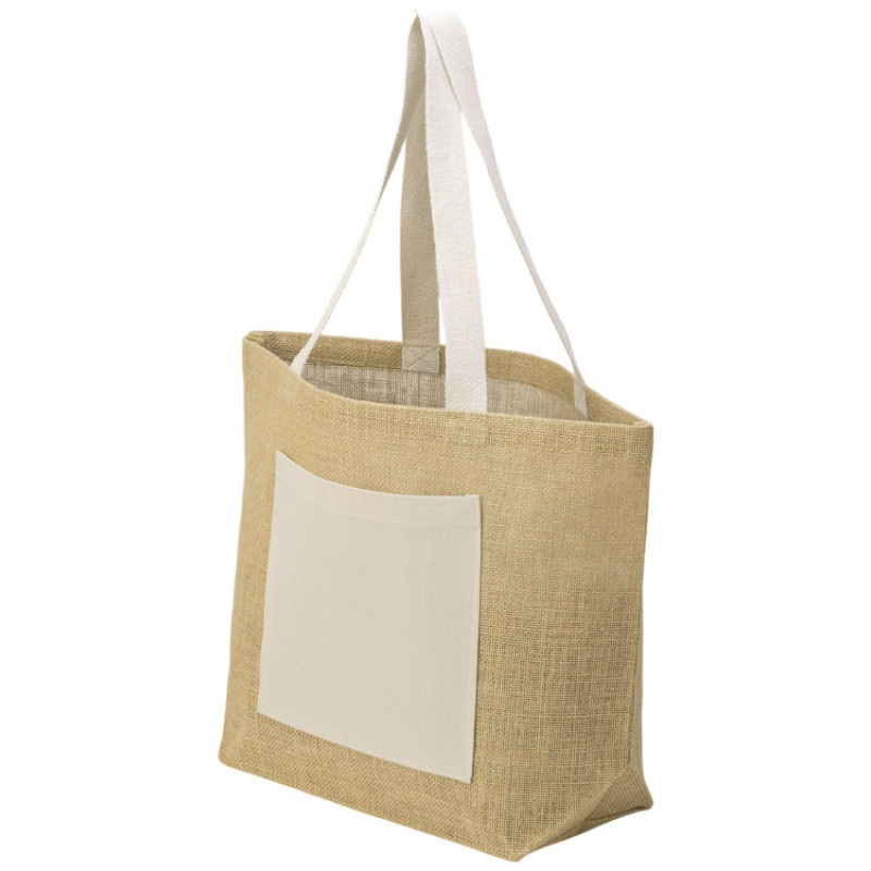 Сумка Jute джутовая с широким дном, натуральный