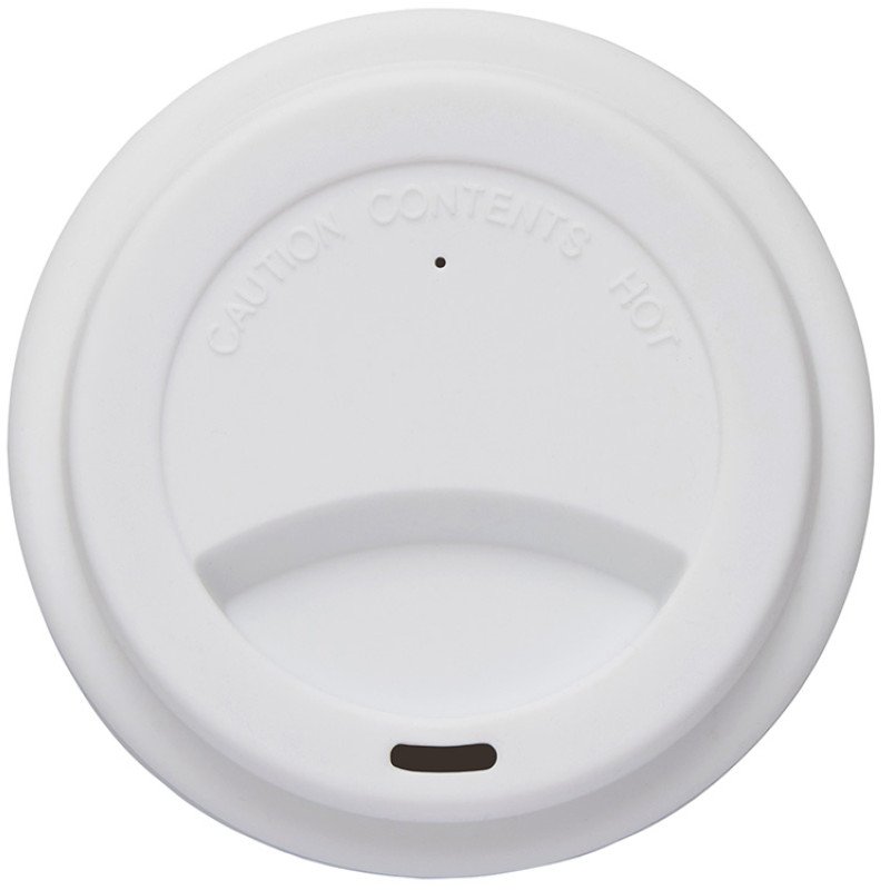 Стакан с силиконовой крышкой "Cafe", белый