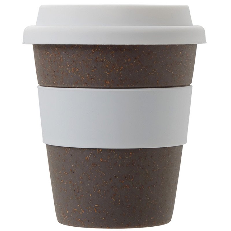 Стакан с силиконовой крышкой "Cafe", белый