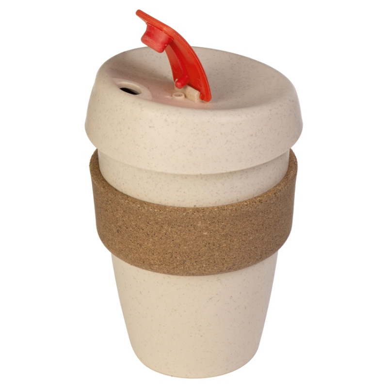 Стакан из пшеничного волокна с двойными стенками "Pino", красный