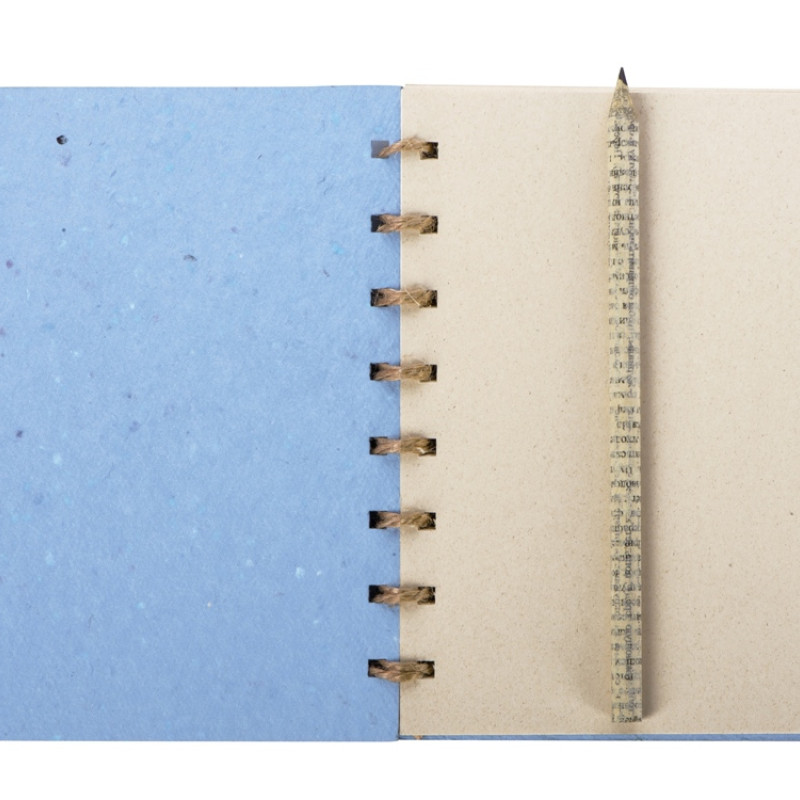 Живой блокнот с семенами цветов, А6, синий